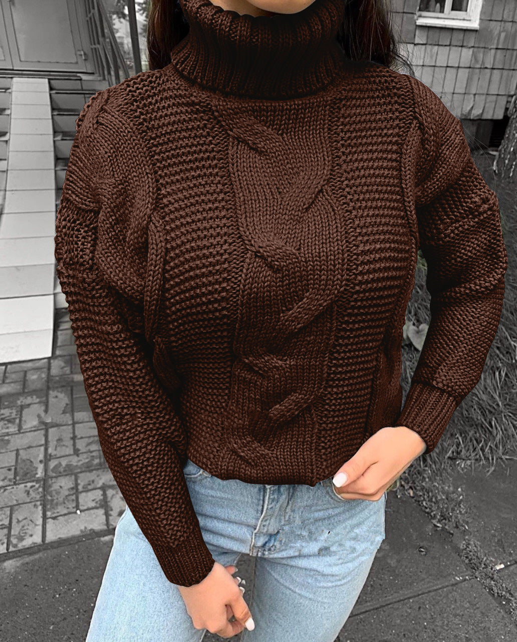 Trui Dames Coltrui Kabelbreisel Relaxed Fit