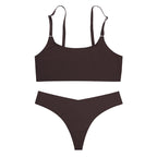 Lingerie Dames Huidtint Naadloze Bralette & Tanga Set Nylon – Dagelijks Comfort