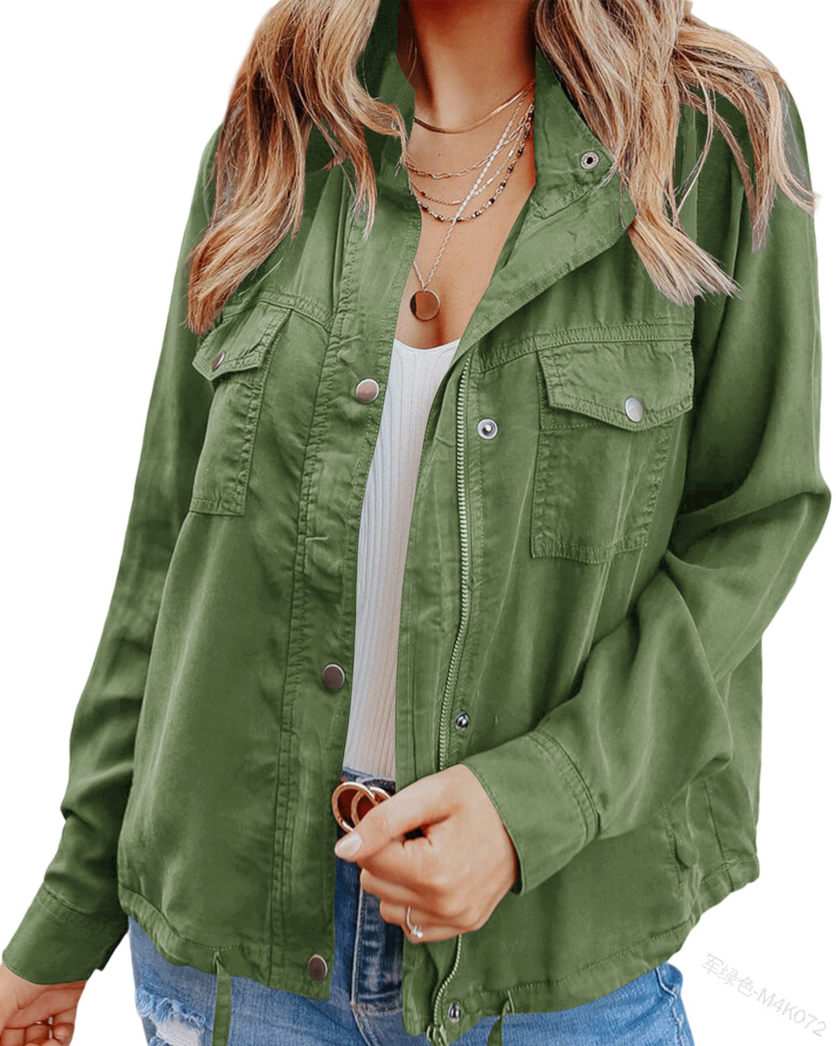 Blazer Dames Relaxed Fit Lange Mouw Zakken Trekkoord