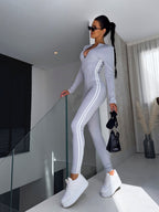 Miss | Jumpsuit Dames Slanke Pasvorm Lange Mouw Zijstreep
