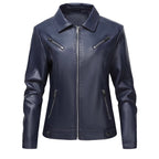 Leren Jas Dames Slim Fit Koreaanse Stijl Streetwear