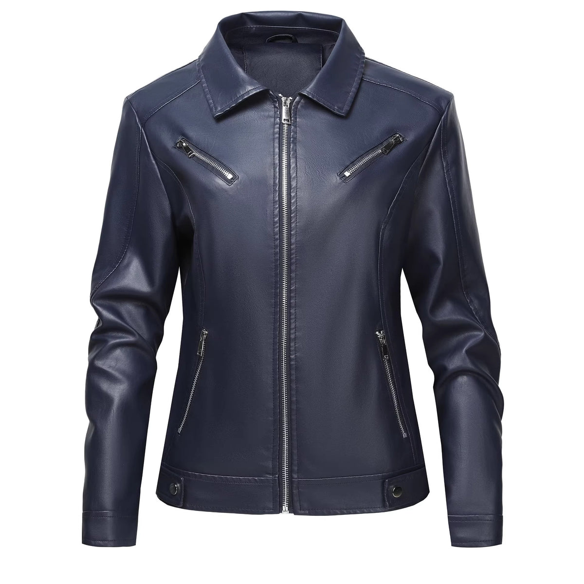 Leren Jas Dames Slim Fit Koreaanse Stijl Streetwear