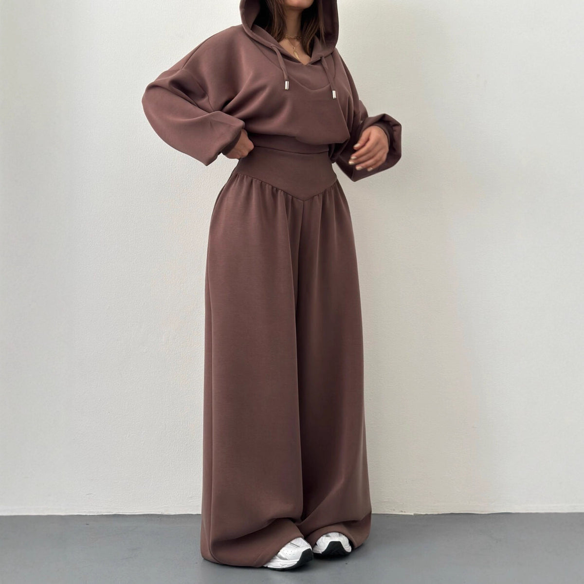 Co-ord set Dames V-hals Capuchon Casual Broekset