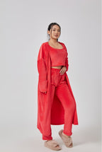 Nachtkleding Dames 3-Delig Fluffy Loungewear Wijde Pijpen