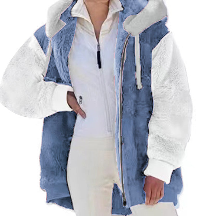 Jas Dames Oversized Fleece Capuchon Rits