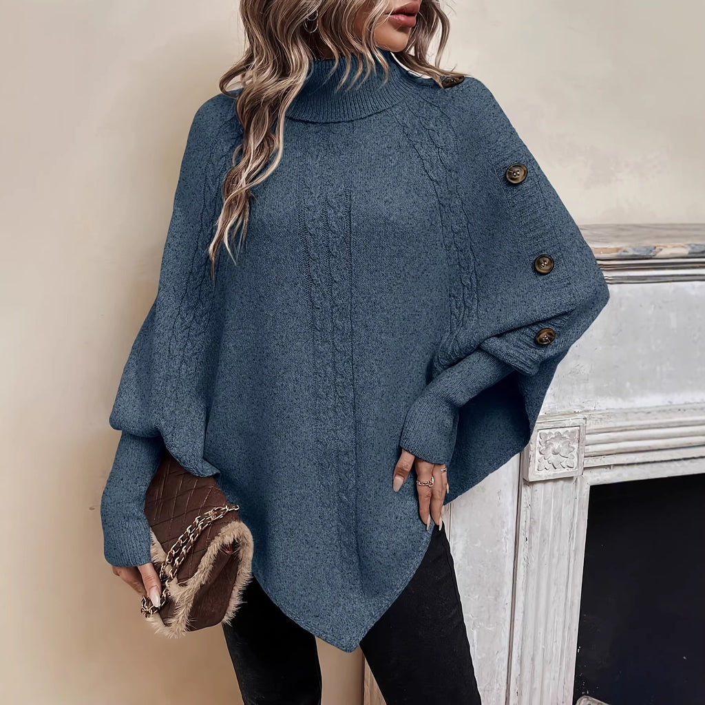 Jas Dames Cape-stijl Vleermuismouw Revers Midi
