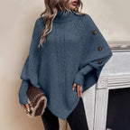 Jas Dames Cape-stijl Vleermuismouw Revers Midi