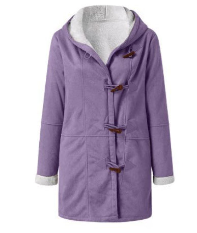 Jas Dames Fleece Capuchon Midi Vintage