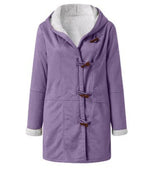 Jas Dames Fleece Capuchon Midi Vintage