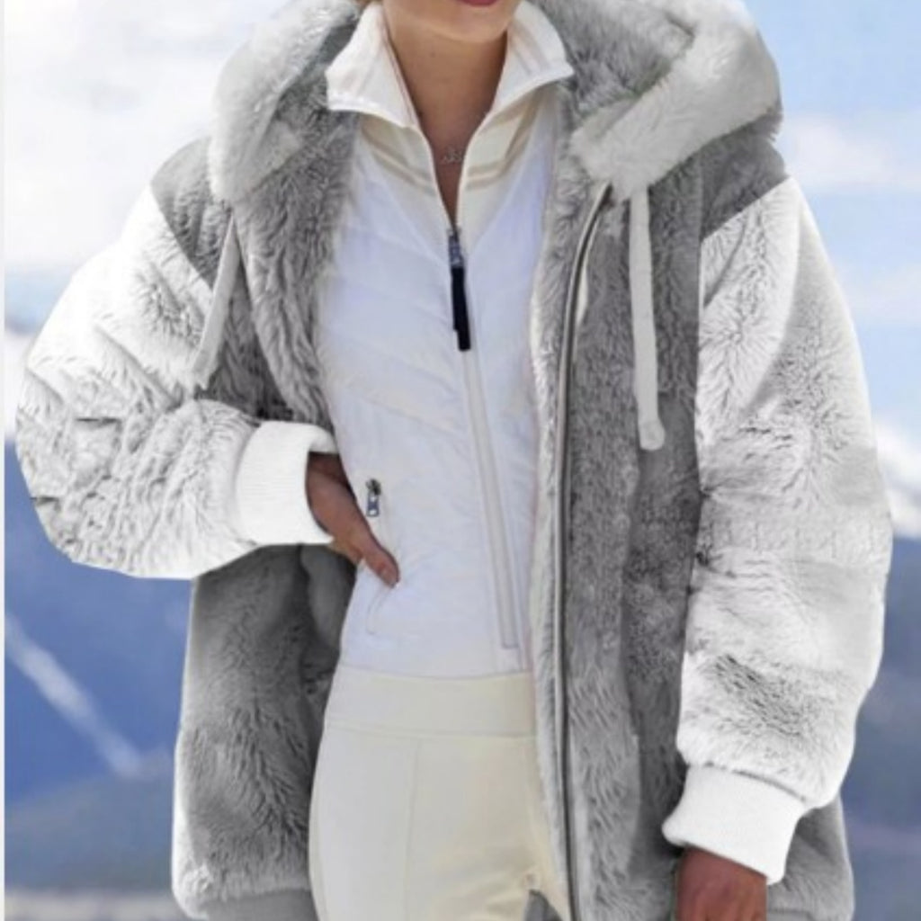 Jas Dames Oversized Fleece Capuchon Rits