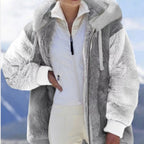 Jas Dames Oversized Fleece Capuchon Rits