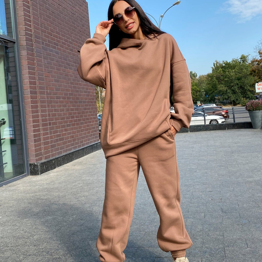 Co-ord set Dames Capuchon Casual Effen Tweedelig