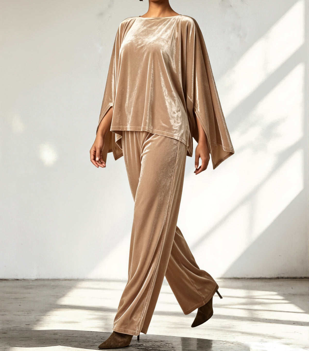 Broek Dames Lang Velvet Casual met Zakken