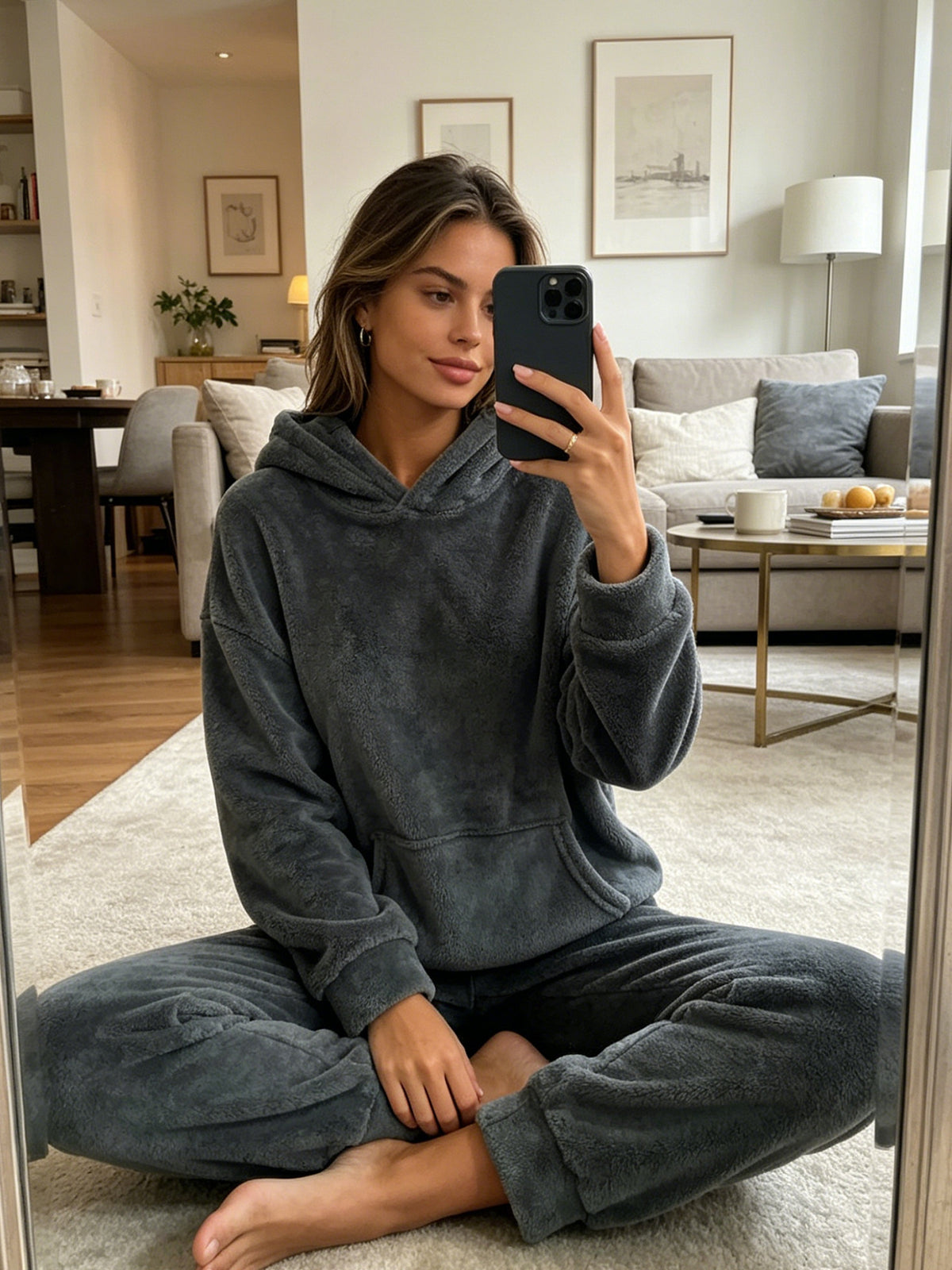 Co-ord set Dames Hoodie & Broek Dikke Fleece