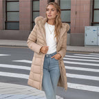 Jas Dames Slim Fit Grote Bontkraag Winterjas