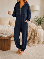 pyjama set Dames Capuchon Half-Zip Lange Mouw Met Zakken