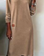 Jurk Dames Herfst/Winter Midi Gebreid - Trui