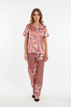Miss | Pyjamaset Dames Bloemenprint Korte Mouw Tweedelig