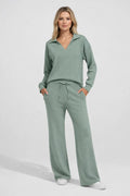 Miss | Tweedelige Set Dames Polokraag Trui + Broek – Co-ord Set