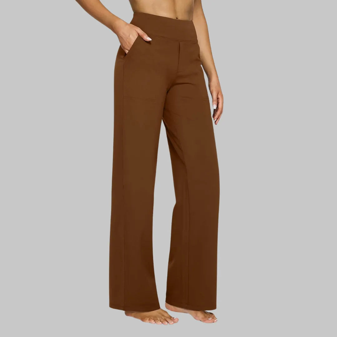 Miss | Broek Dames Hoge Taille Rechte Pijpen met Zakken
