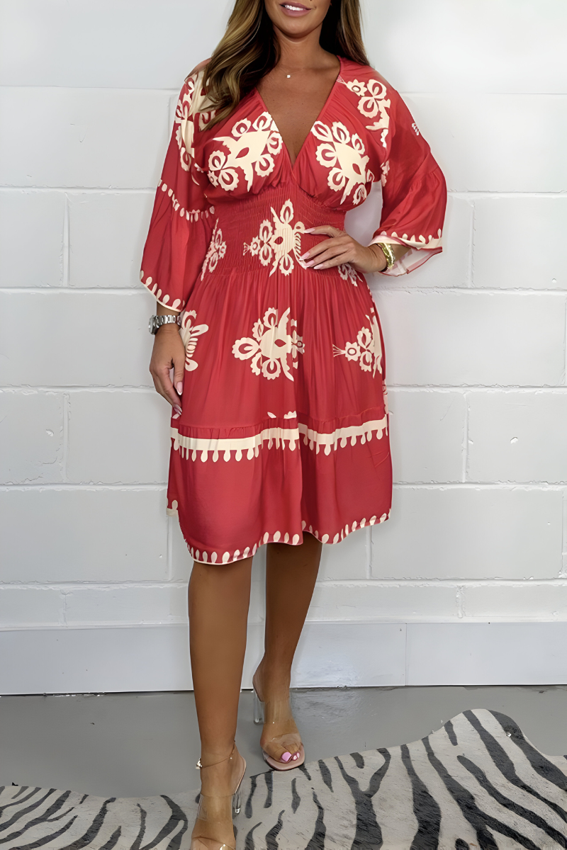 Jurk Dames Zomerse Boho-Stijl - Polyester - Rood