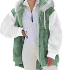 Jas Dames Oversized Fleece Capuchon Rits
