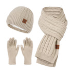 Winterset Dames Muts, Sjaal en Handschoenen - Kaki