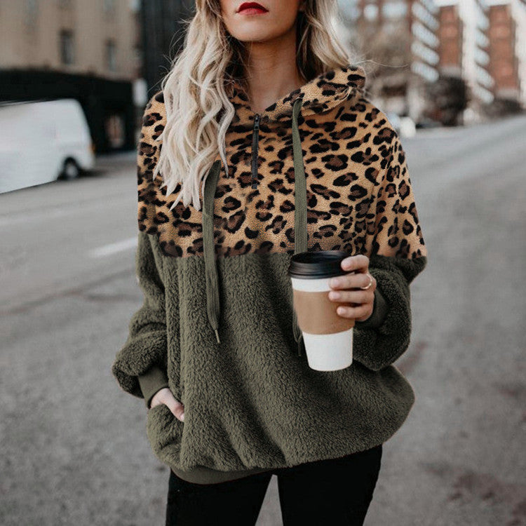 Hoodie Dames Loose Fit Pluche Colour-Block