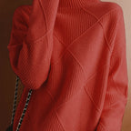 Miss | Trui Dames Oversized Hoge Kraag Ruitpatroon - Gebreid