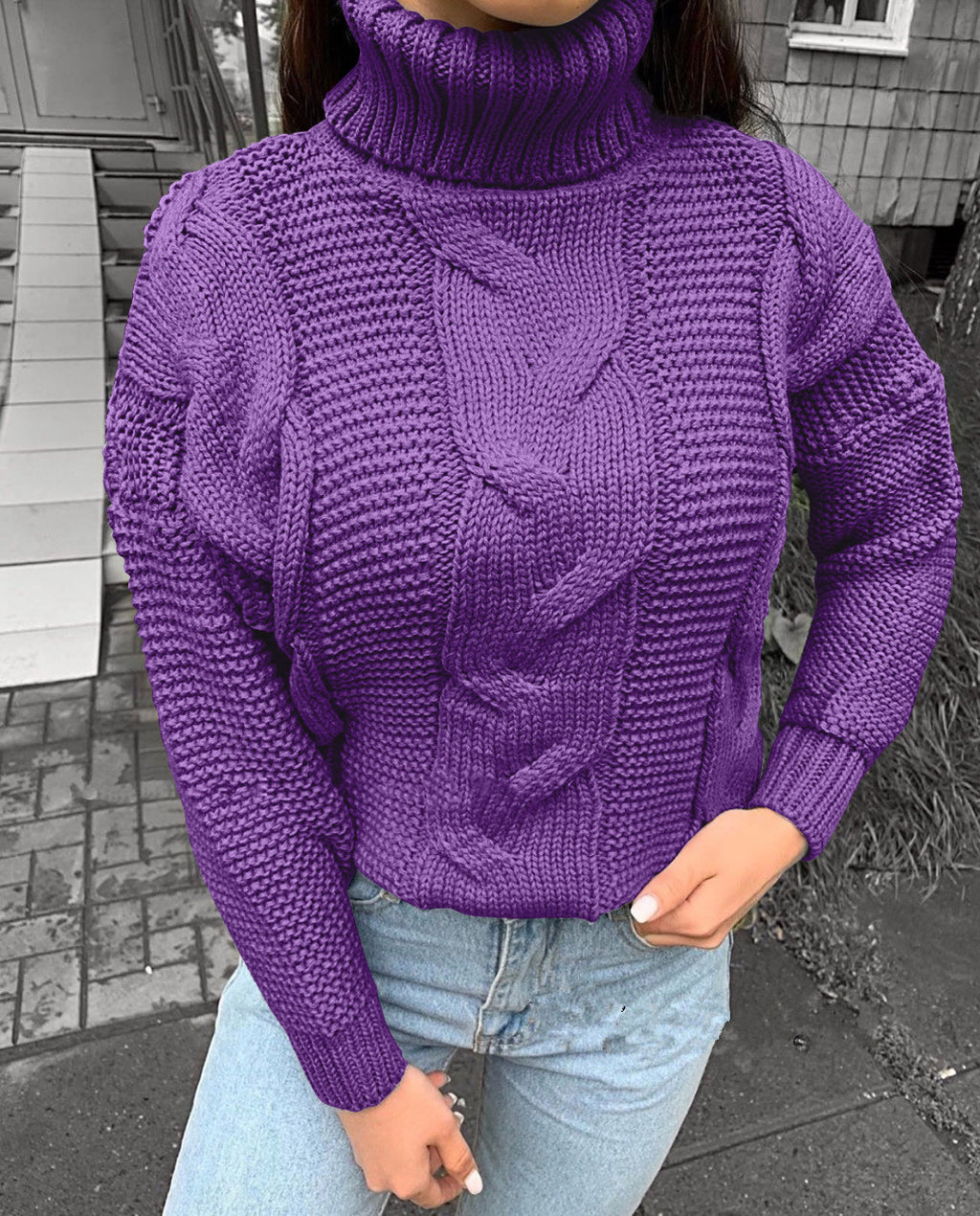 Trui Dames Coltrui Kabelbreisel Relaxed Fit
