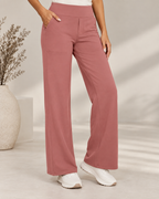Broek Dames Wijde Pijpen Hoge Taille Elastische Band