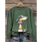 Hoodie Dames Ronde Hals Relaxed Fit Lange Mouw