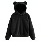 Trui Dames Capuchon Konijnenoren Fluffy Warm