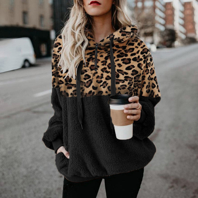 Hoodie Dames Loose Fit Pluche Colour-Block
