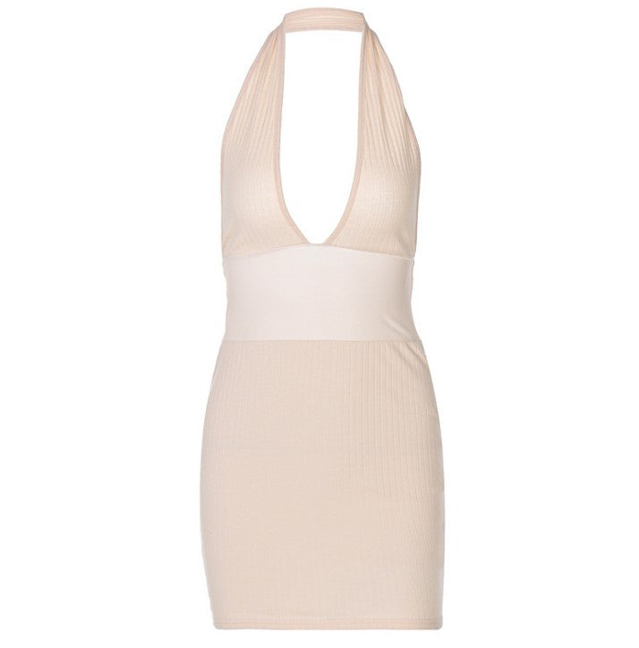 DA 3055B Sexy Backless V-Necked Fashion Slimming Dress