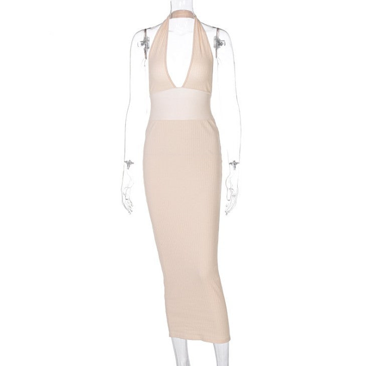 DA 3055B Sexy Backless V-Necked Fashion Slimming Dress
