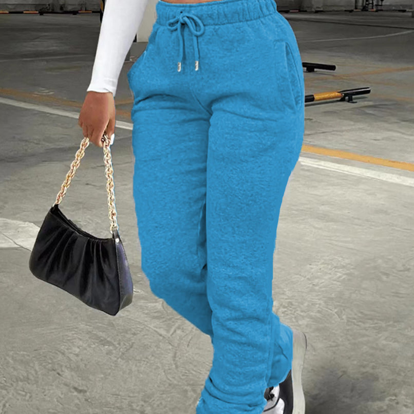 Broek Dames Loose Fit Rechte Pijp Trekkoord