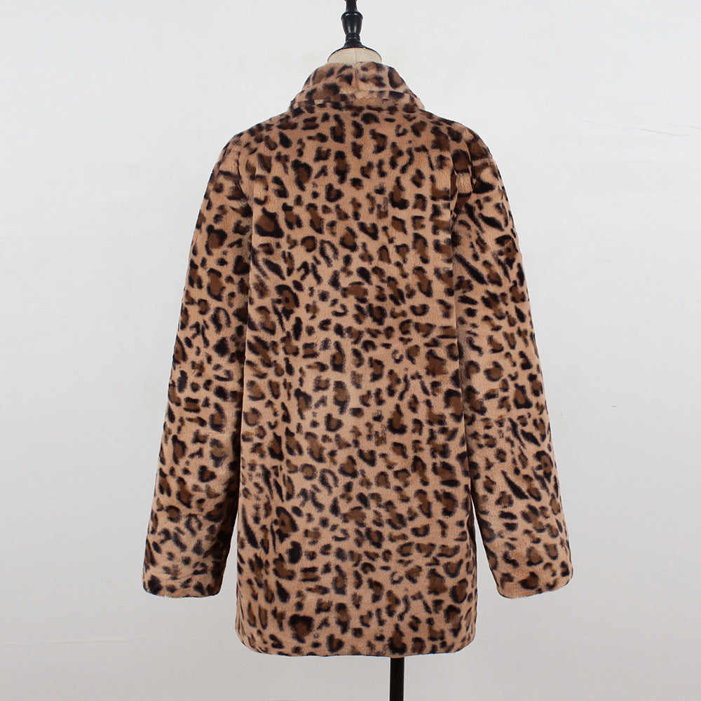 Blazer Dames Luipaardprint Blazerkraag Midi