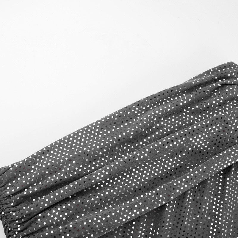 Jurk Dames Feestelijk Glanzend met Transparante Mouwen - Polyester