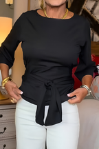 Top Dames Strik Taille Vrouwelijk - Polyester - Zwart (Bijna uitverkocht)