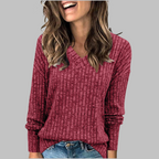 Trui Dames V-hals Relaxed Fit Lange Mouw
