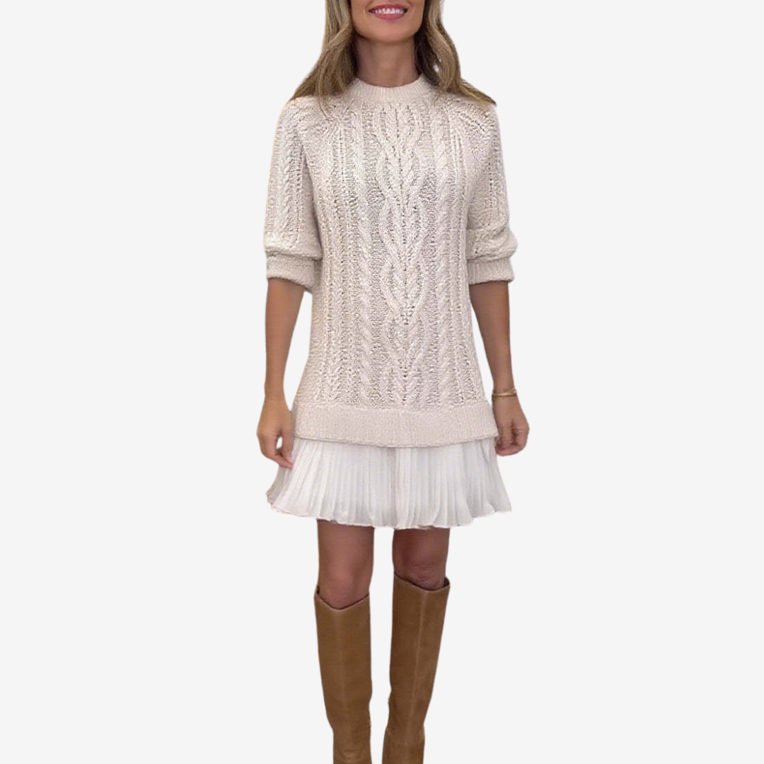 Jurk Dames Herfst/Winter Gebreid Midi - Gebreid