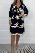 Jurk Dames Zomerse Boho-Stijl - Polyester - Zwart (Bijna uitverkocht)