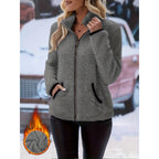 Jas Dames Dubbelzijdig Fleece Rits Capuchon