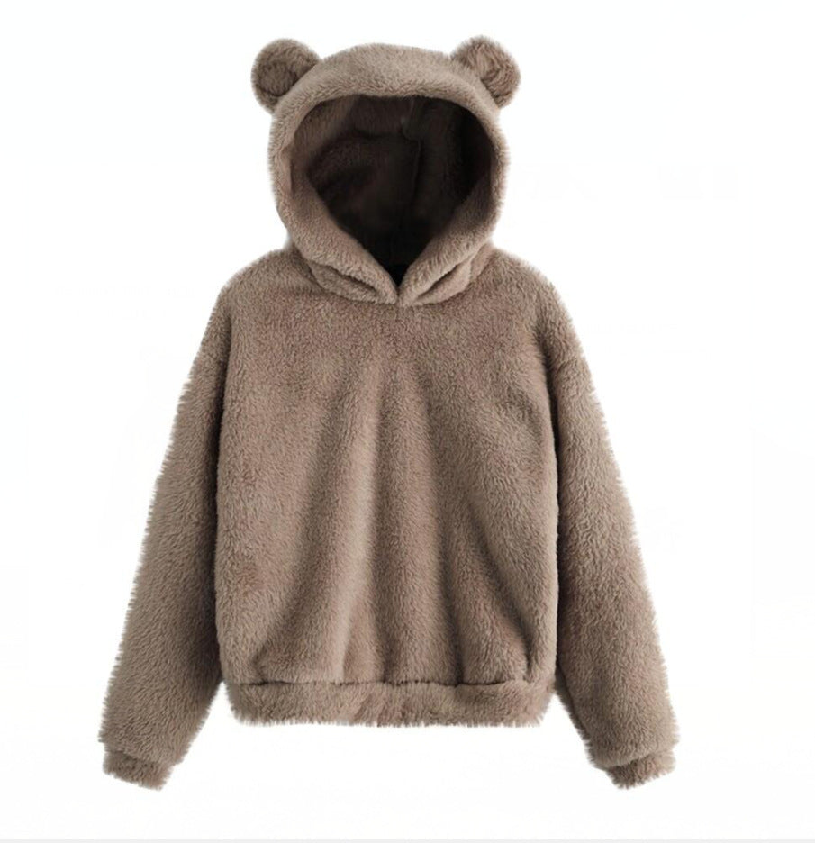 Trui Dames Capuchon Konijnenoren Fluffy Warm