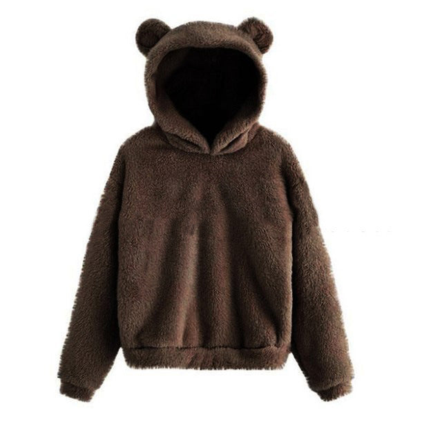 Trui Dames Capuchon Konijnenoren Fluffy Warm
