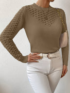 Miss | Trui Dames Ajourpatroon Ronde Hals Casual - Gebreid