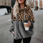 Hoodie Dames Loose Fit Pluche Colour-Block