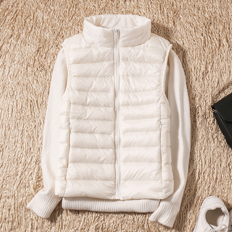 Bodywarmer Dames Lichtgewicht Slim Fit Plooidetails