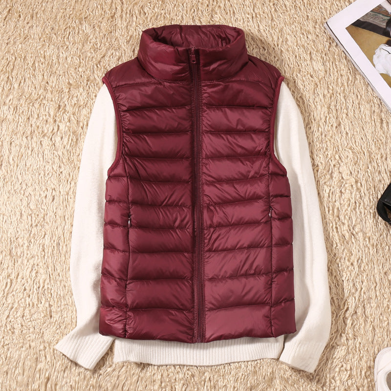 Bodywarmer Dames Lichtgewicht Slim Fit Plooidetails